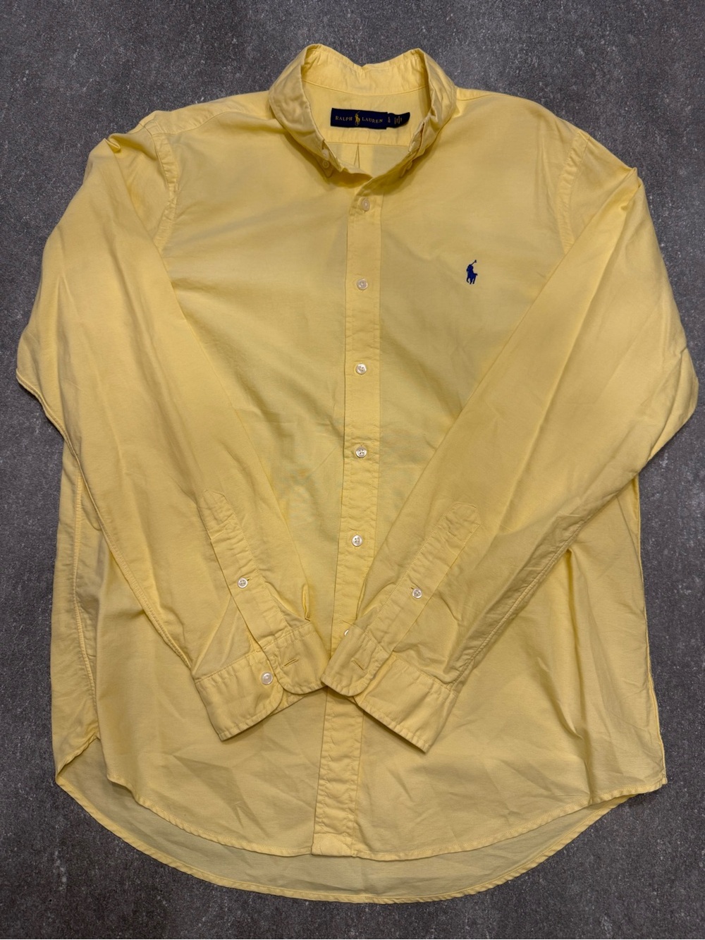 Like New - Men’s Ralph Lauren Yellow button Down 100% Cotton Size L